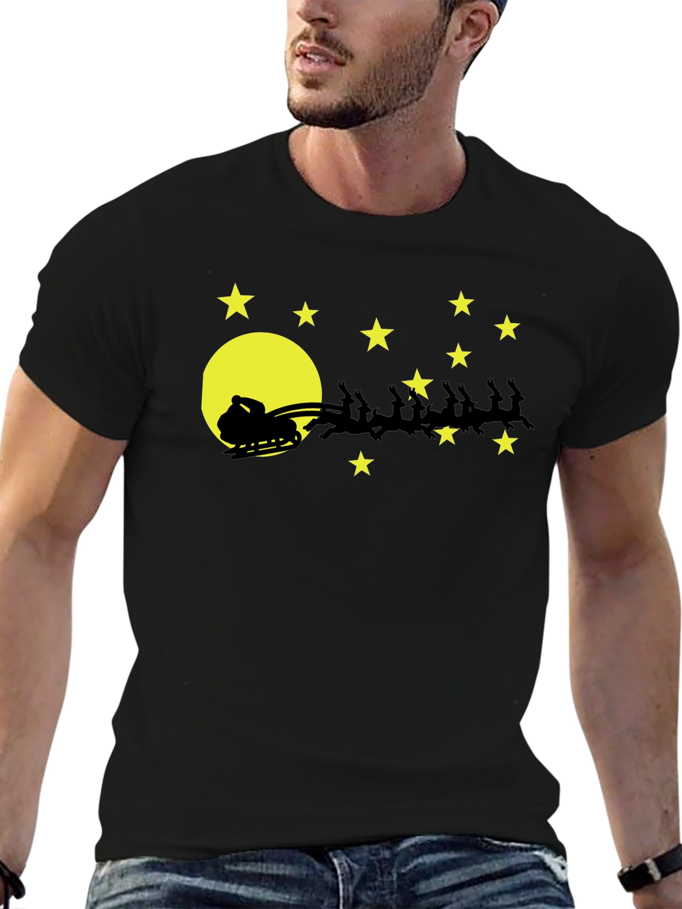 Santas Sleigh T-Shirt Christmas Holiday Tee