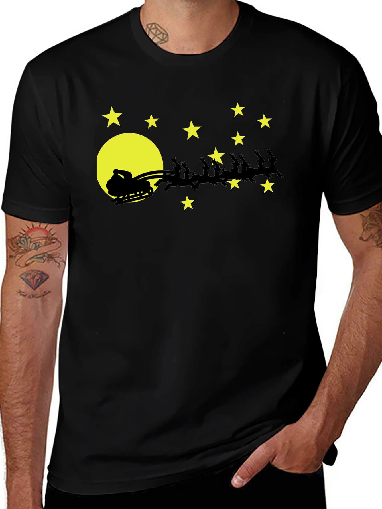Santas Sleigh T-Shirt Christmas Holiday Tee
