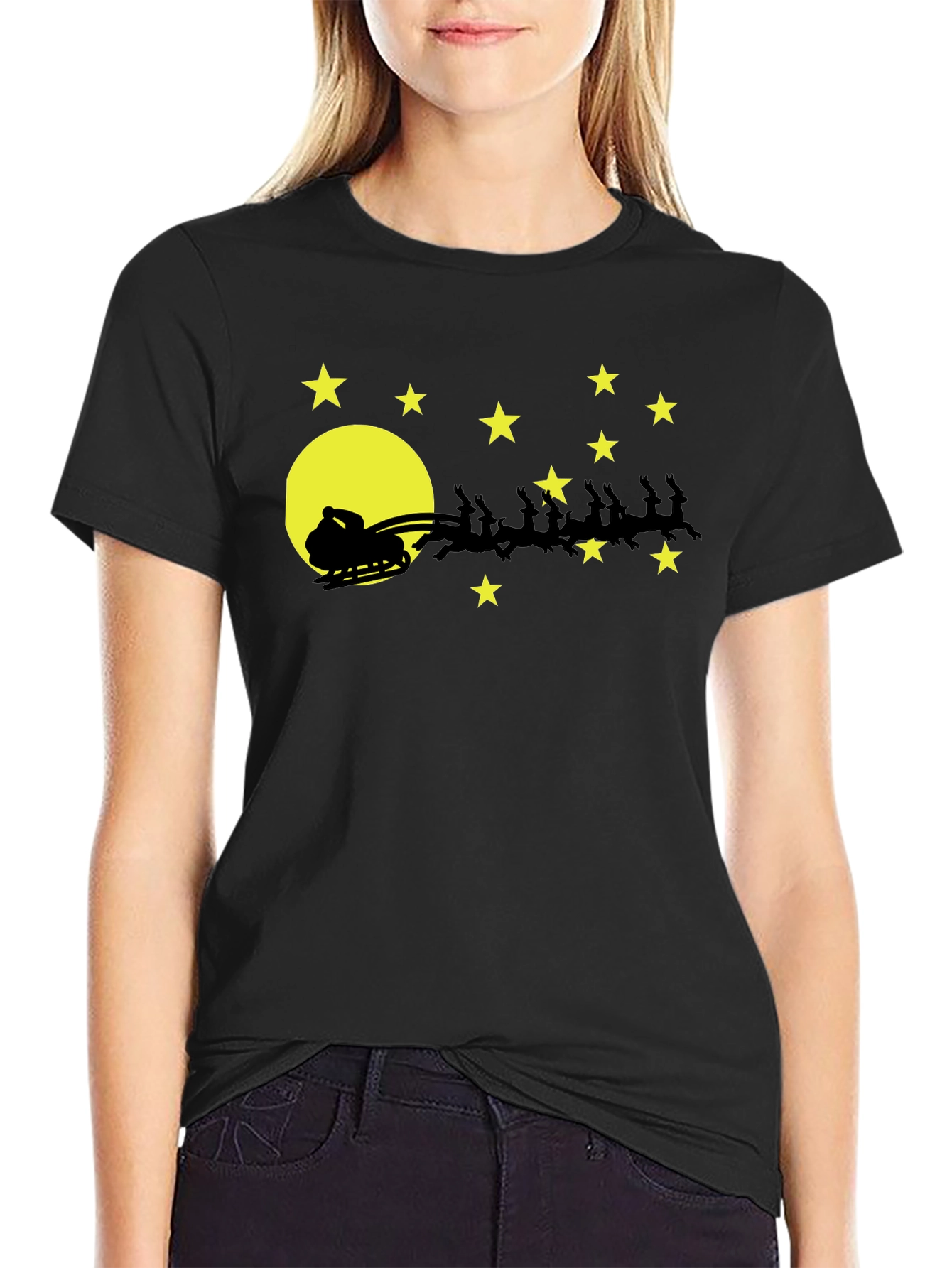 Santas Sleigh T-Shirt Christmas Holiday Tee