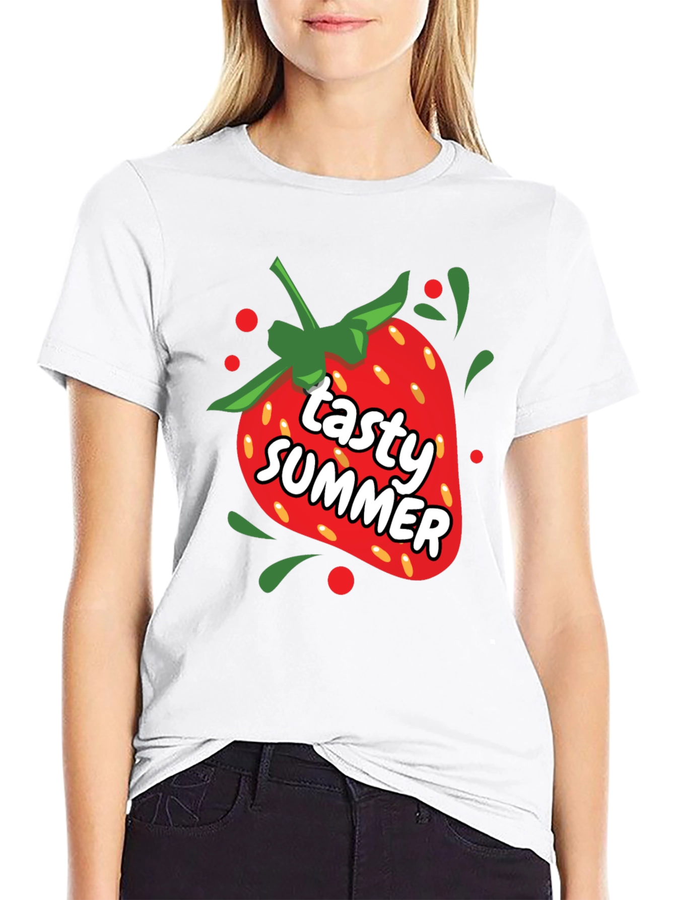 Tasty Summer Strawberry Graphic T-Shirt