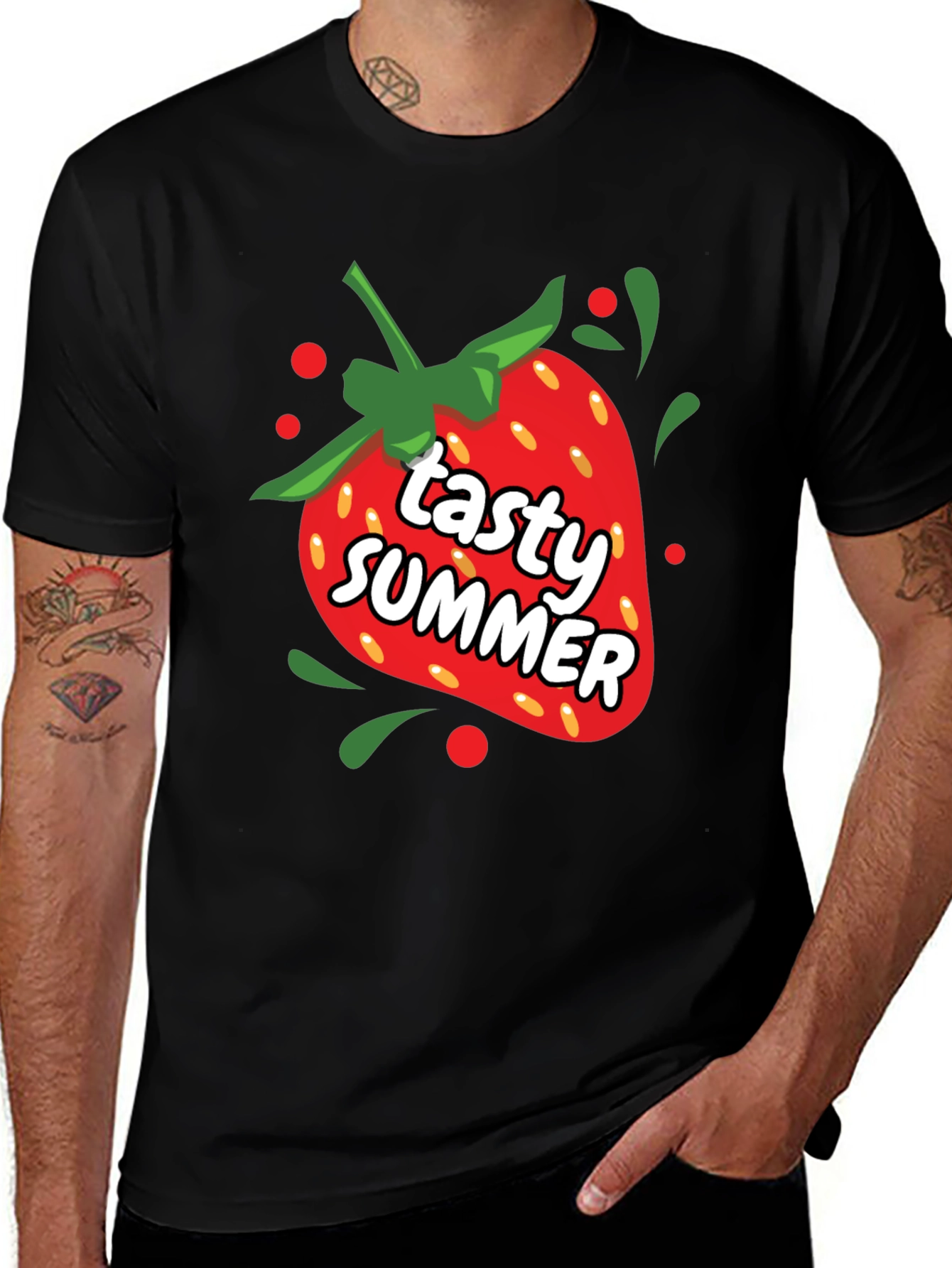 Tasty Summer Strawberry Graphic T-Shirt