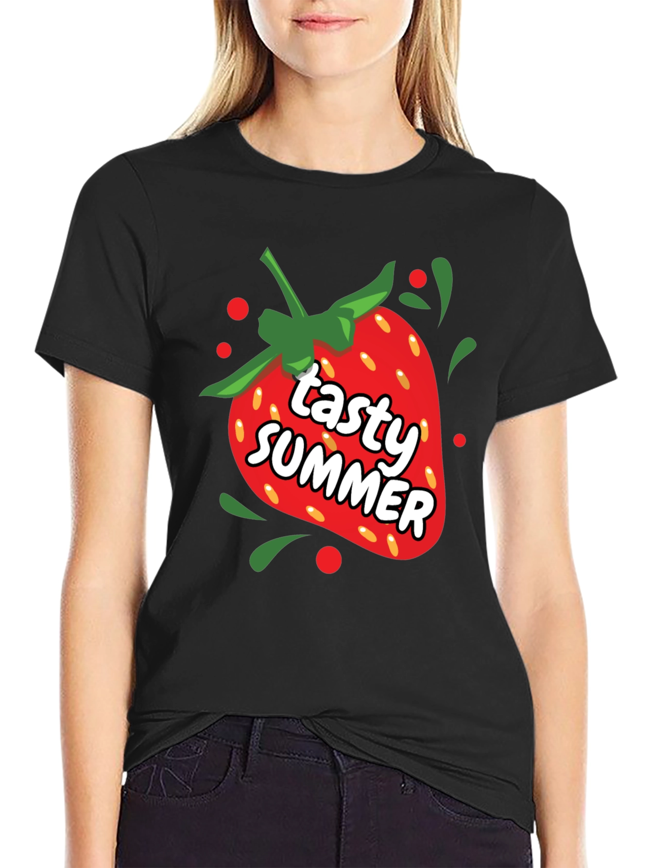 Tasty Summer Strawberry Graphic T-Shirt