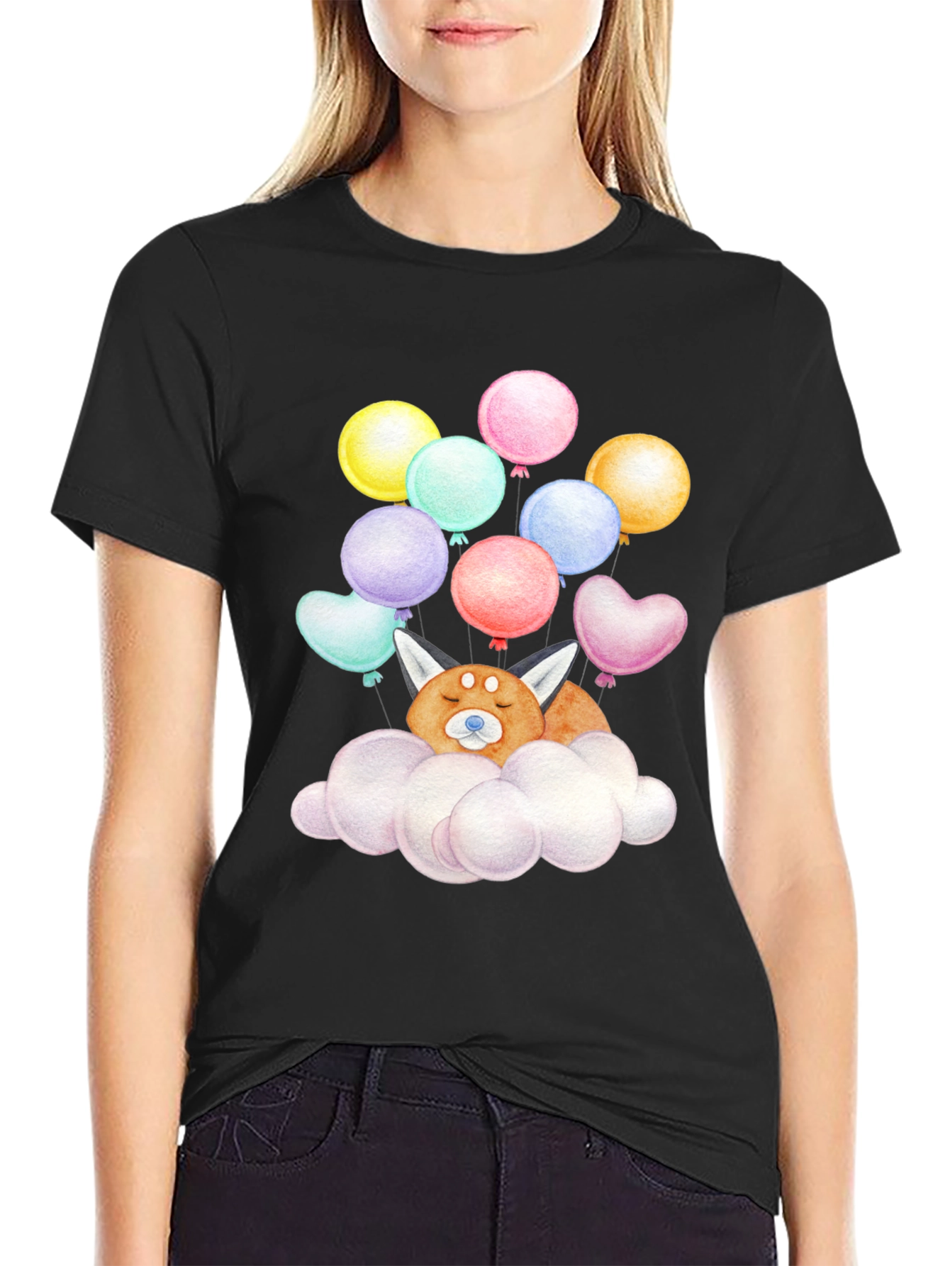 Red Panda Cloud Balloons T-Shirt