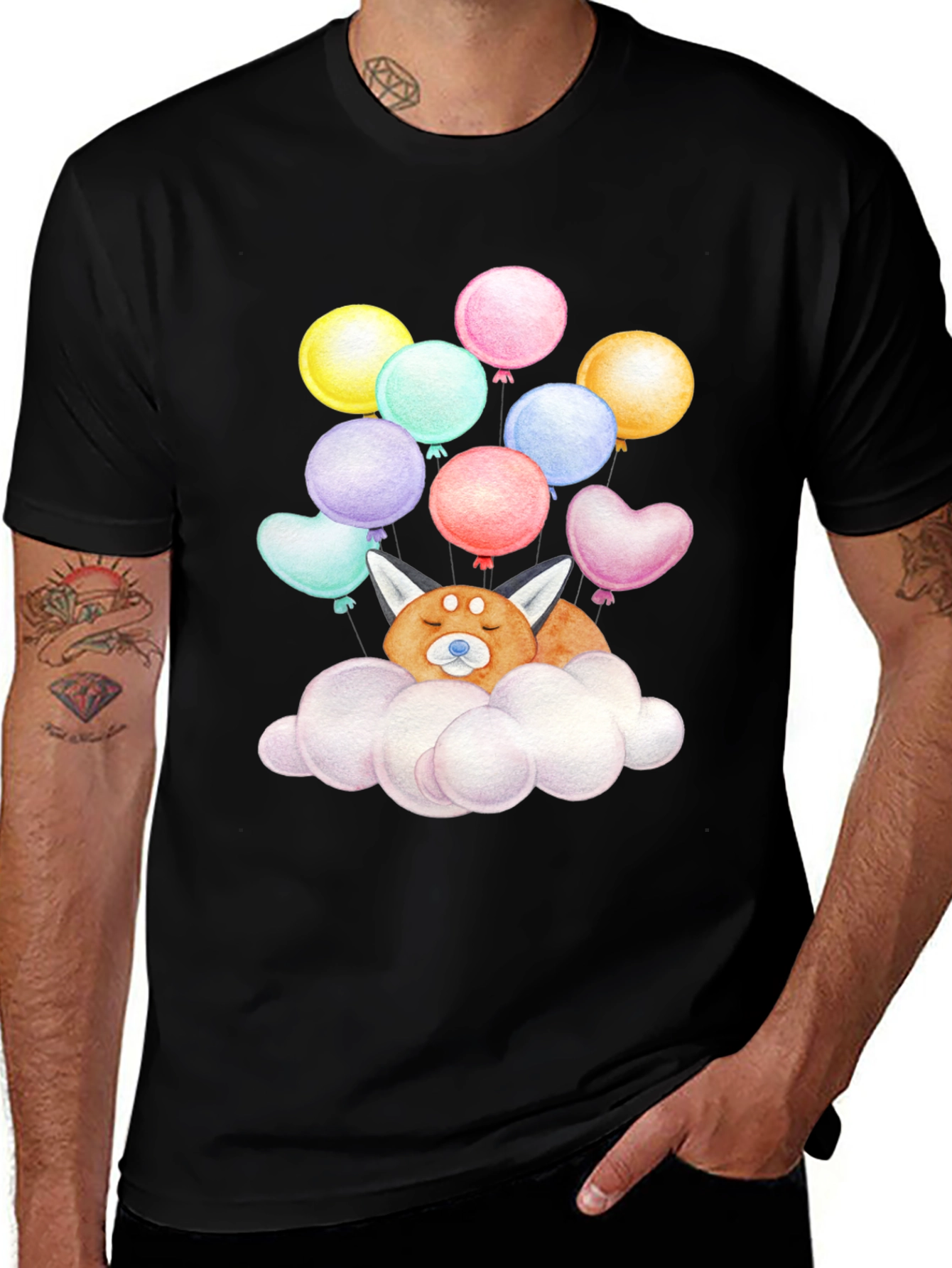 Red Panda Cloud Balloons T-Shirt