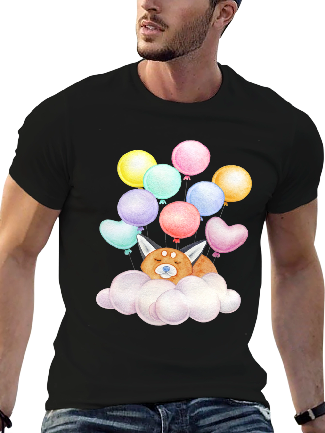 Red Panda Cloud Balloons T-Shirt
