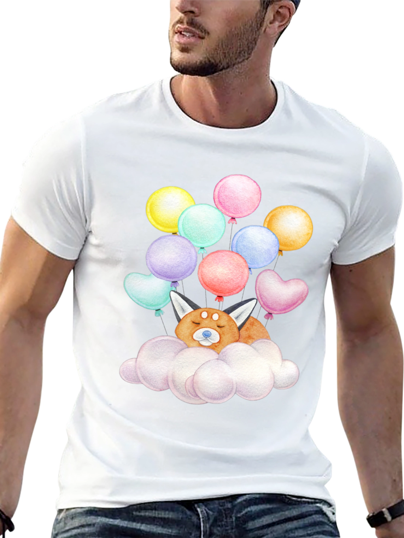 Red Panda Cloud Balloons T-Shirt