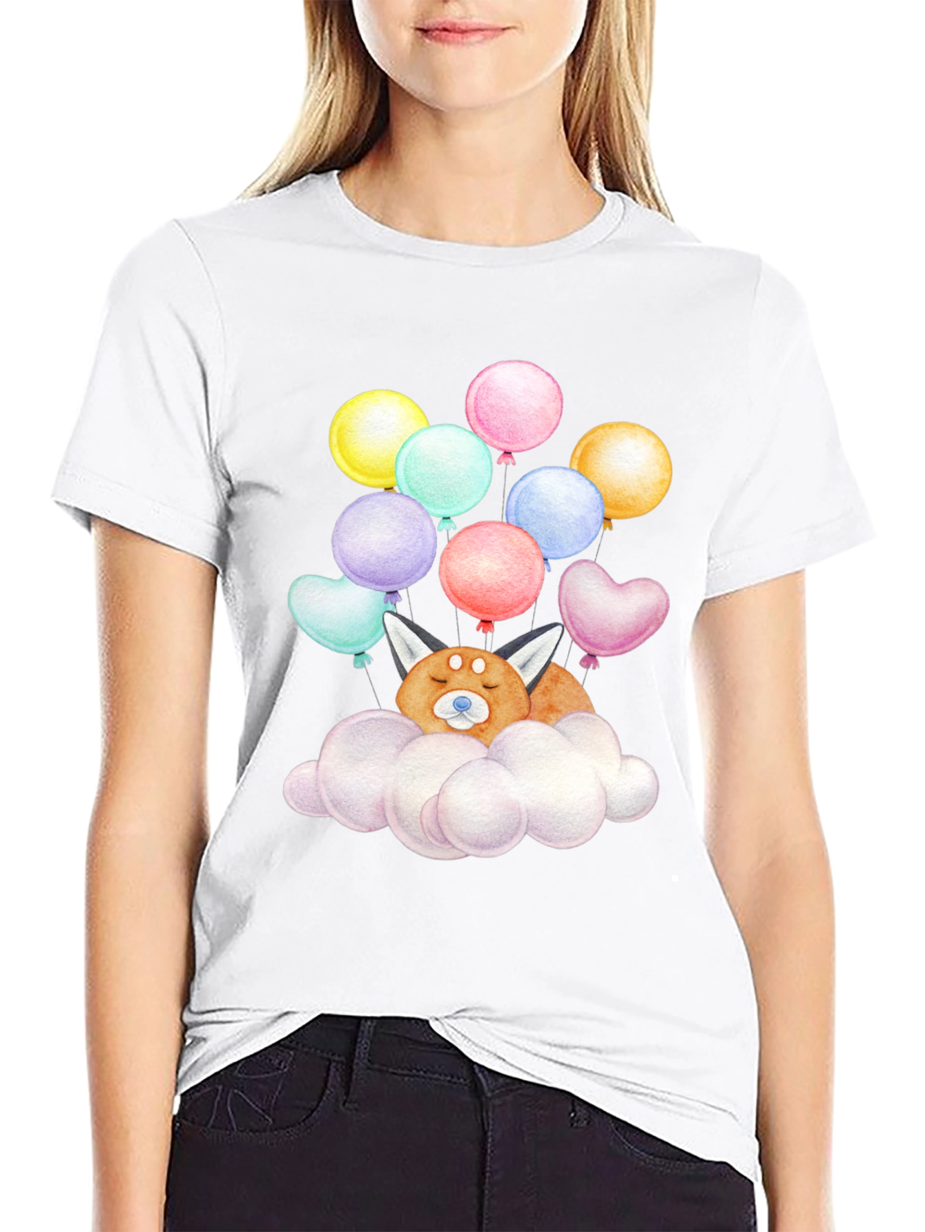 Red Panda Cloud Balloons T-Shirt