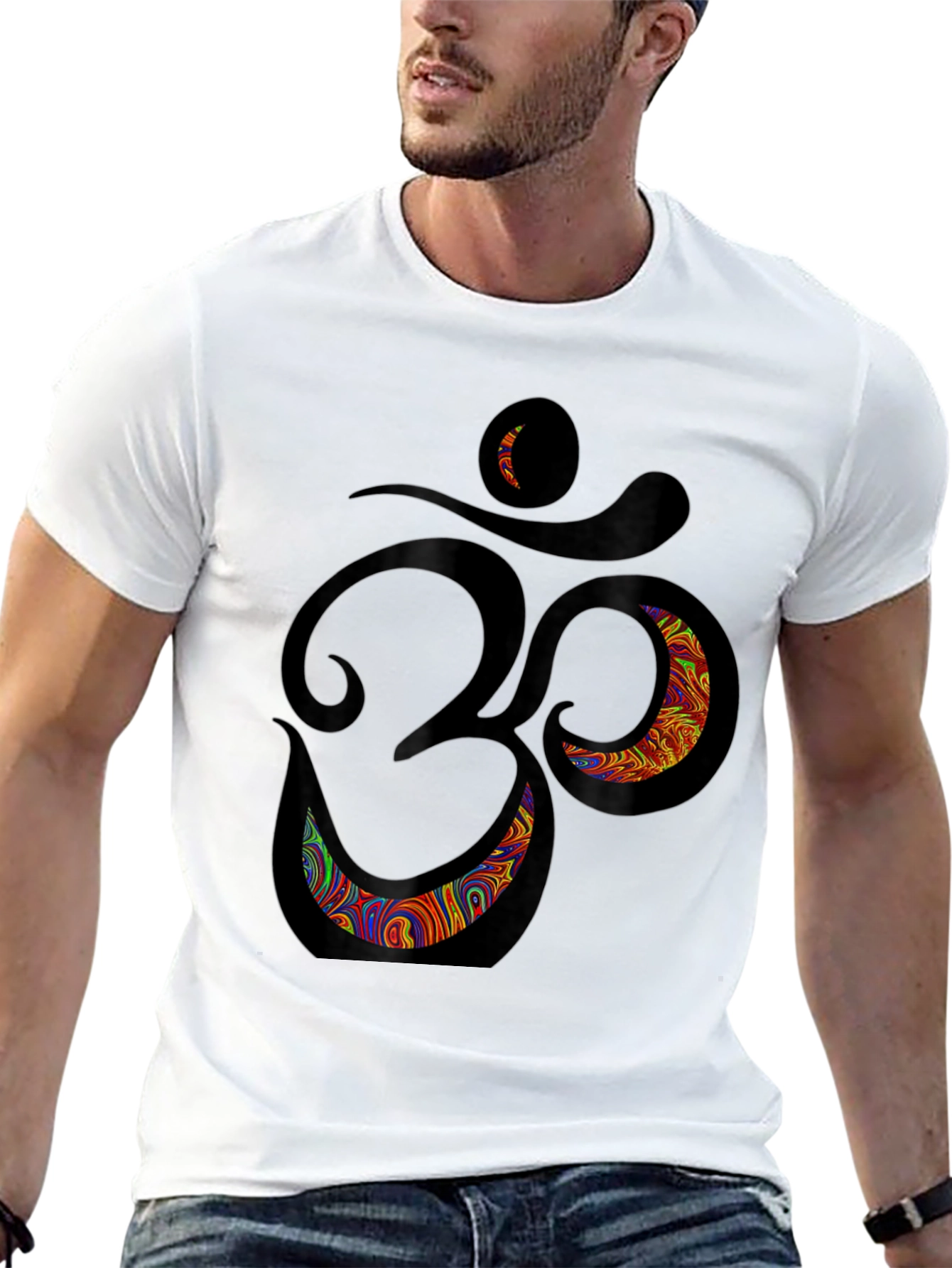 Om Psychedelic Graphic T-Shirt - Black