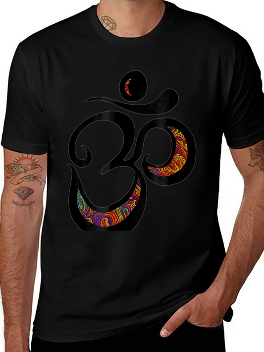 Om Psychedelic Graphic T-Shirt - Black