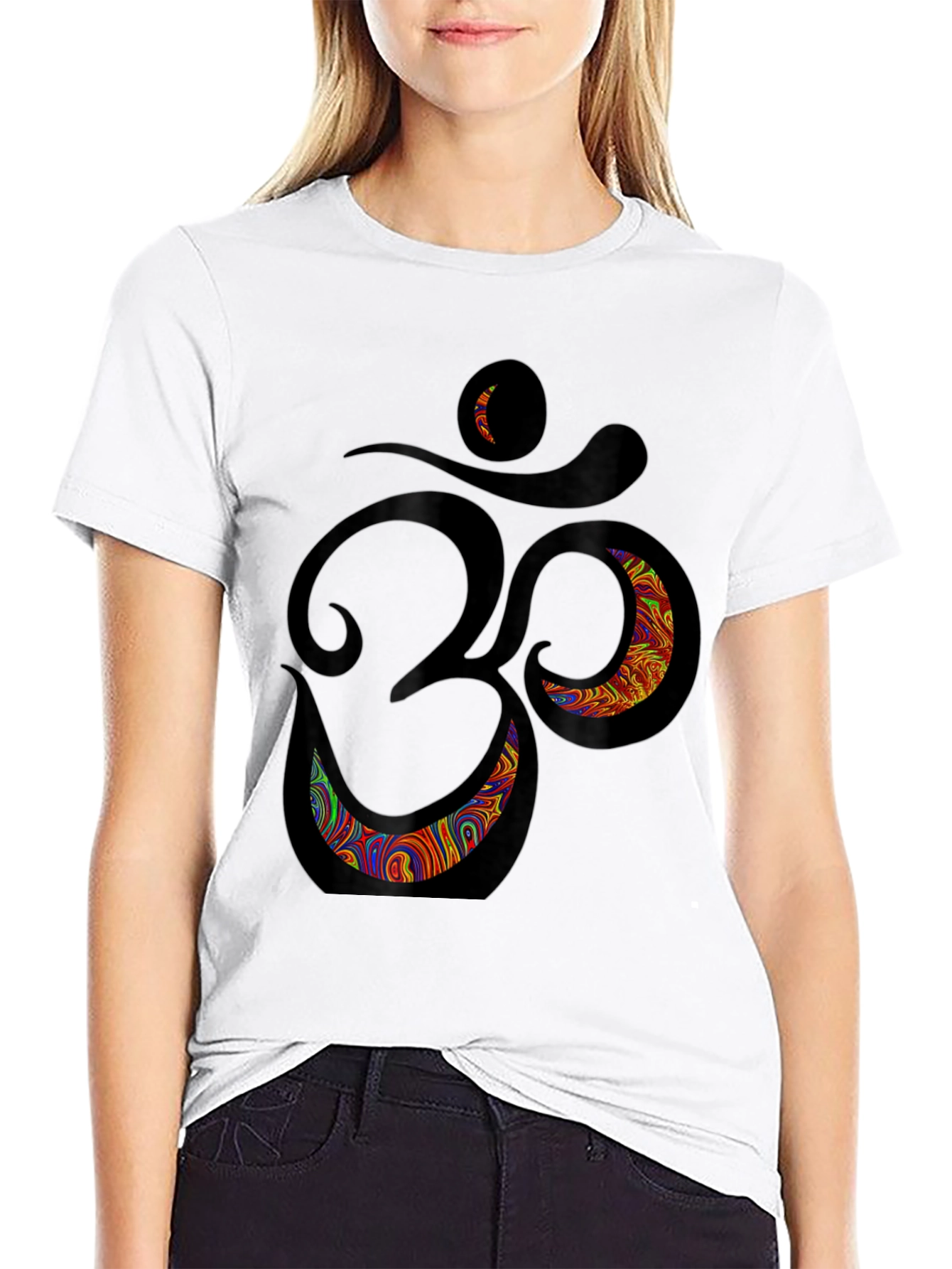 Om Psychedelic Graphic T-Shirt - Black