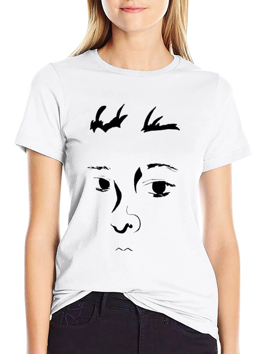 Abstract Face Graphic Black Tee