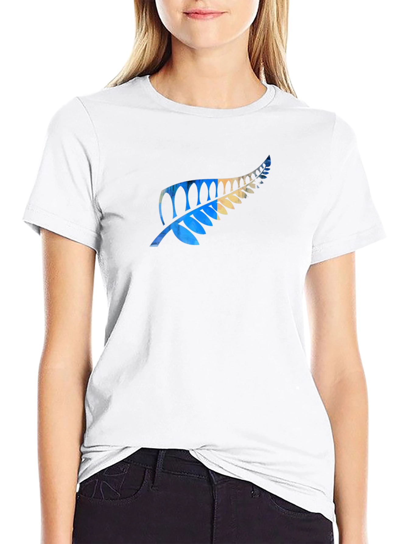 Fern Print Black T-Shirt