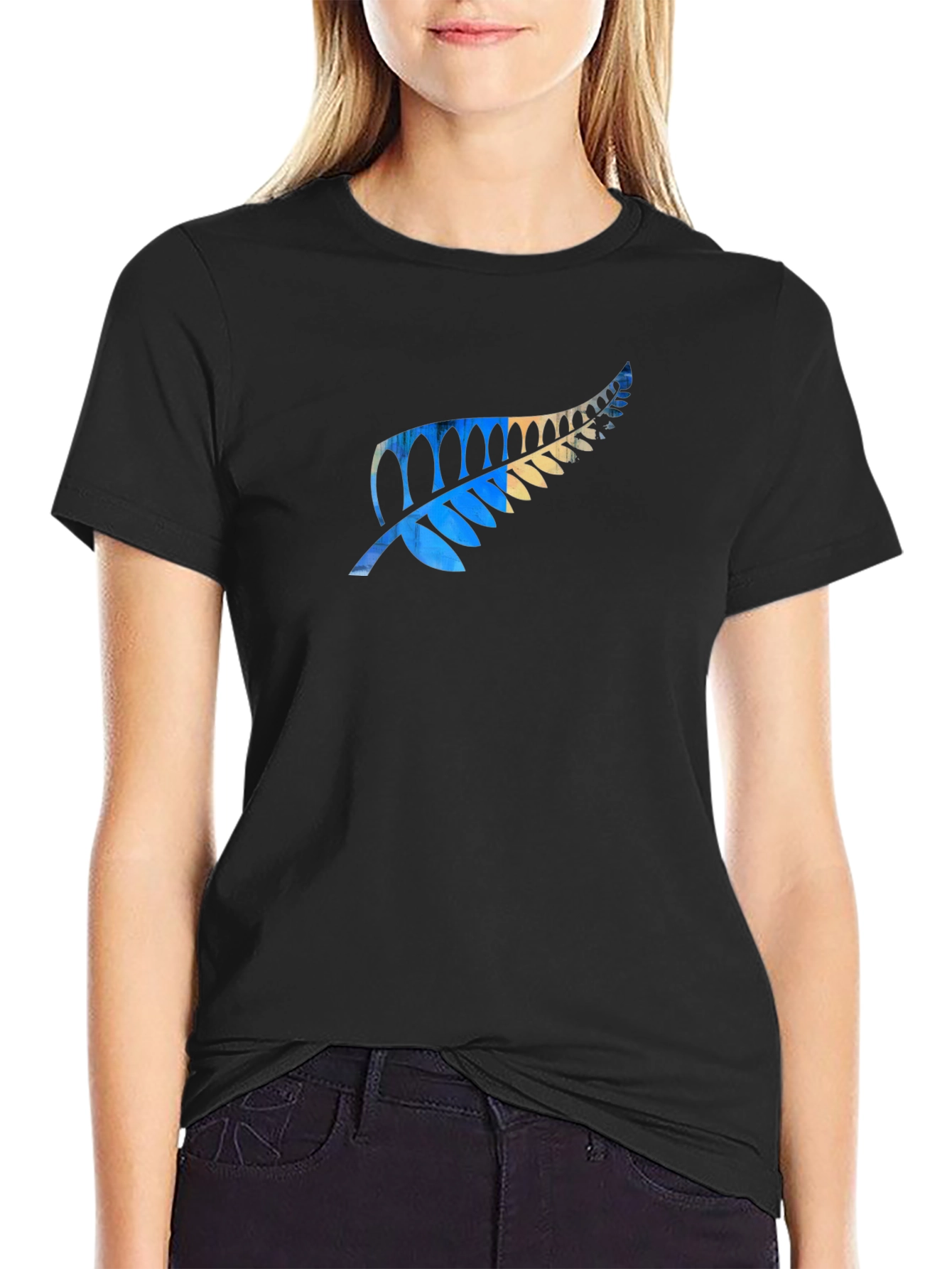 Fern Print Black T-Shirt