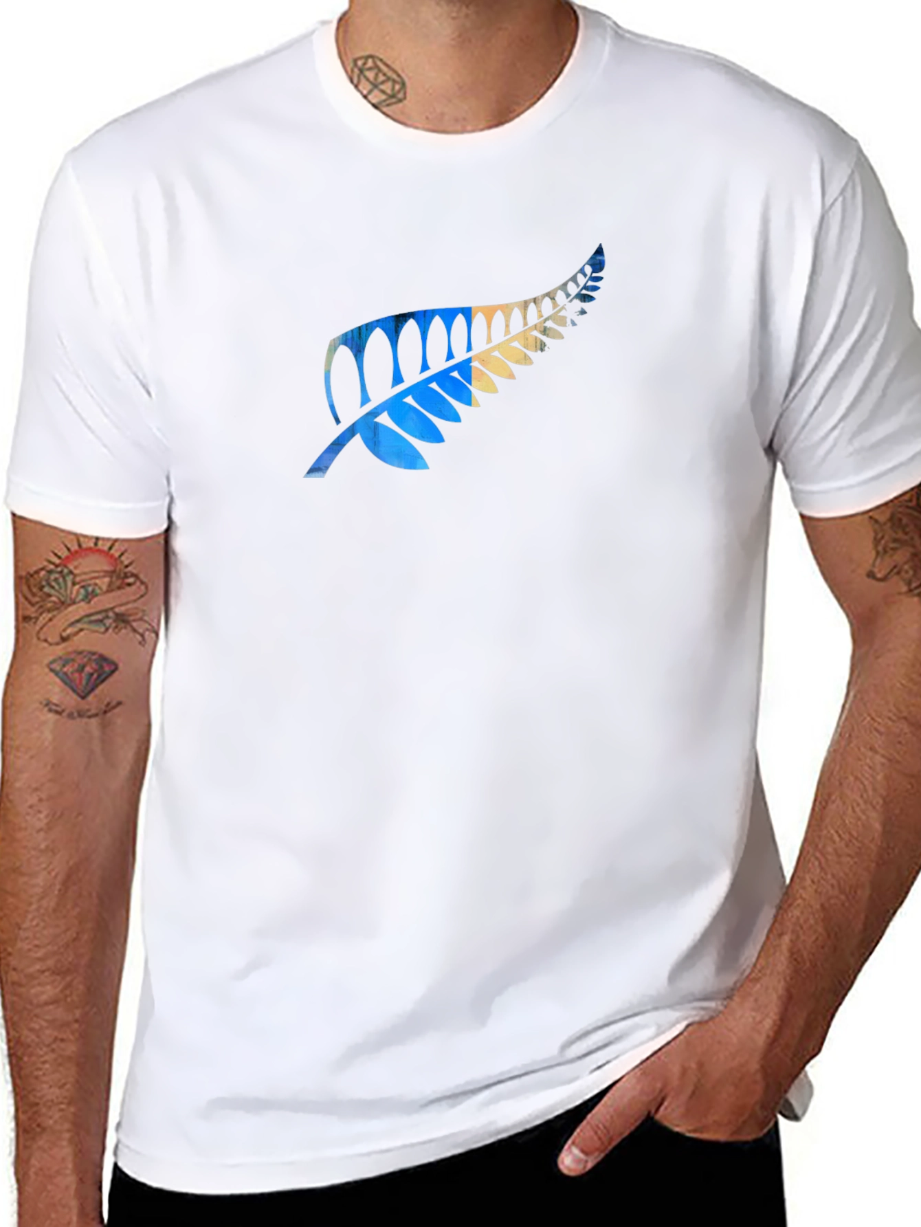 Fern Print Black T-Shirt