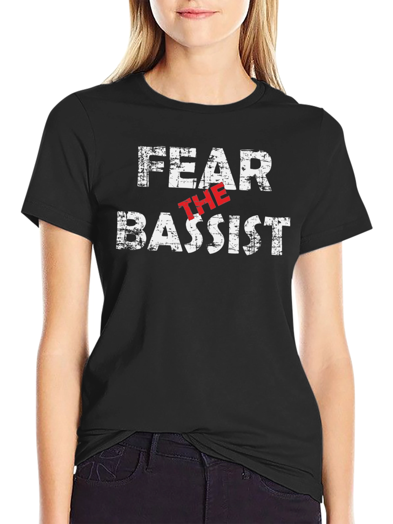 Fear The Bassist Black Graphic T-Shirt