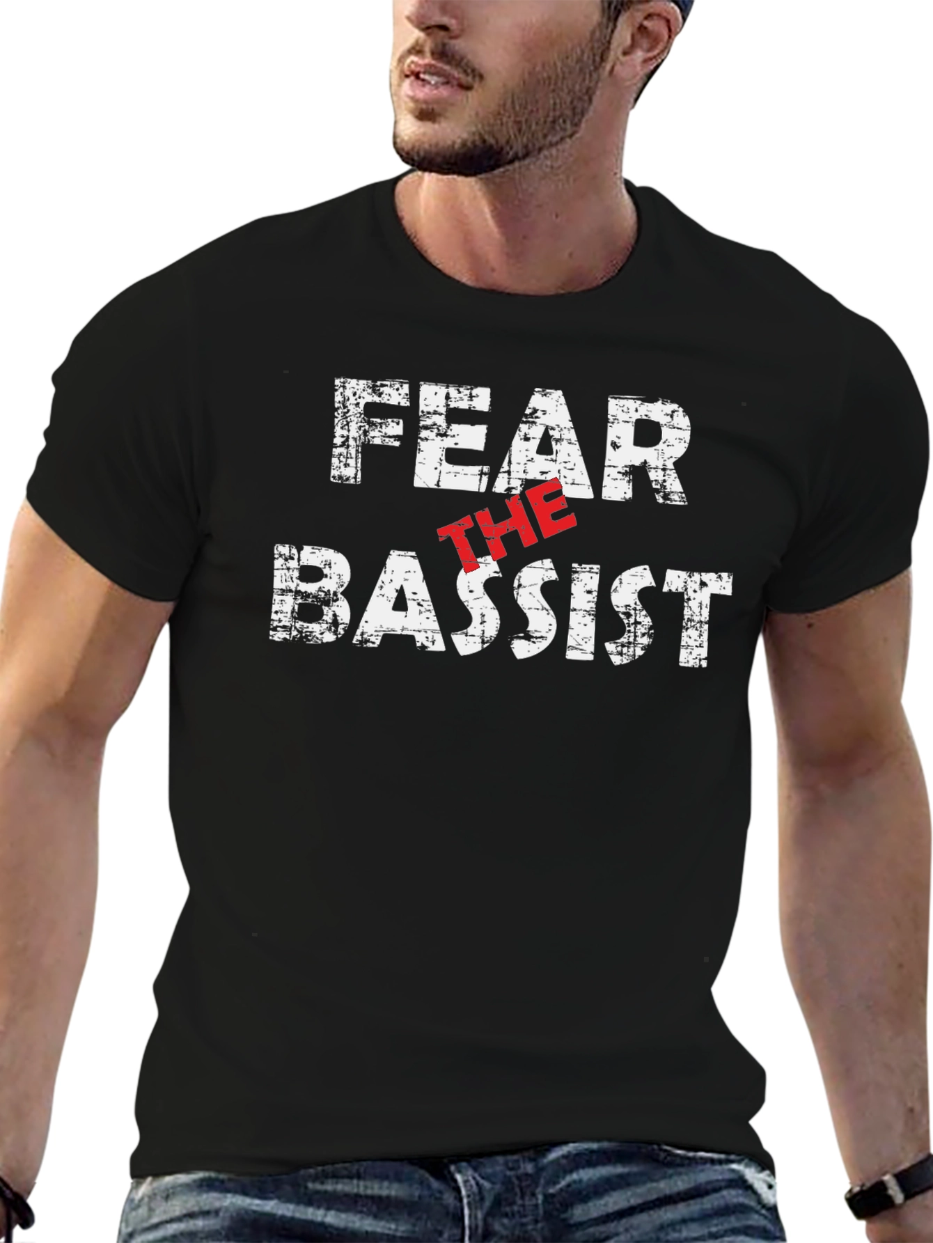 Fear The Bassist Black Graphic T-Shirt