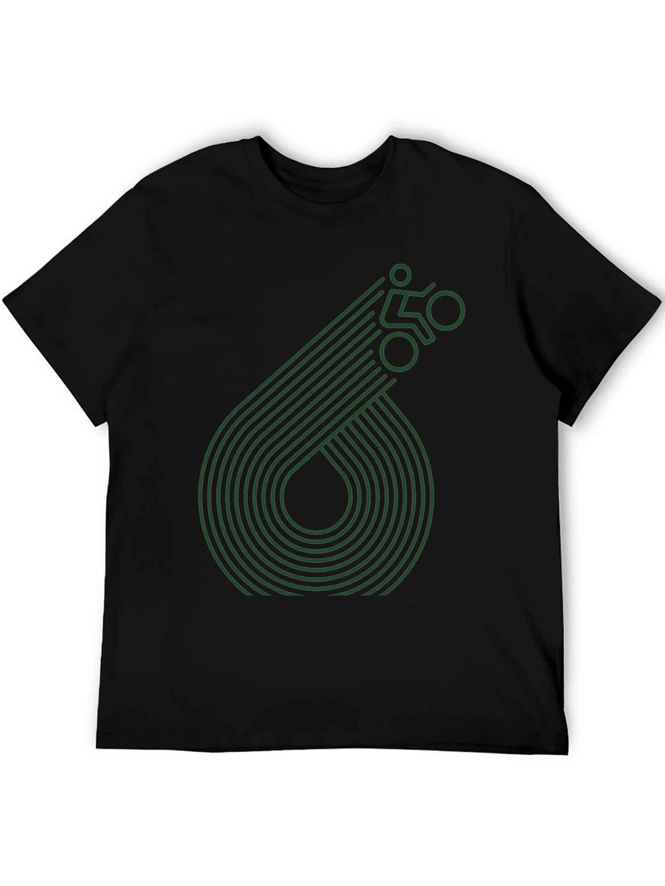 Geometric Cyclist Graphic Tee - Black