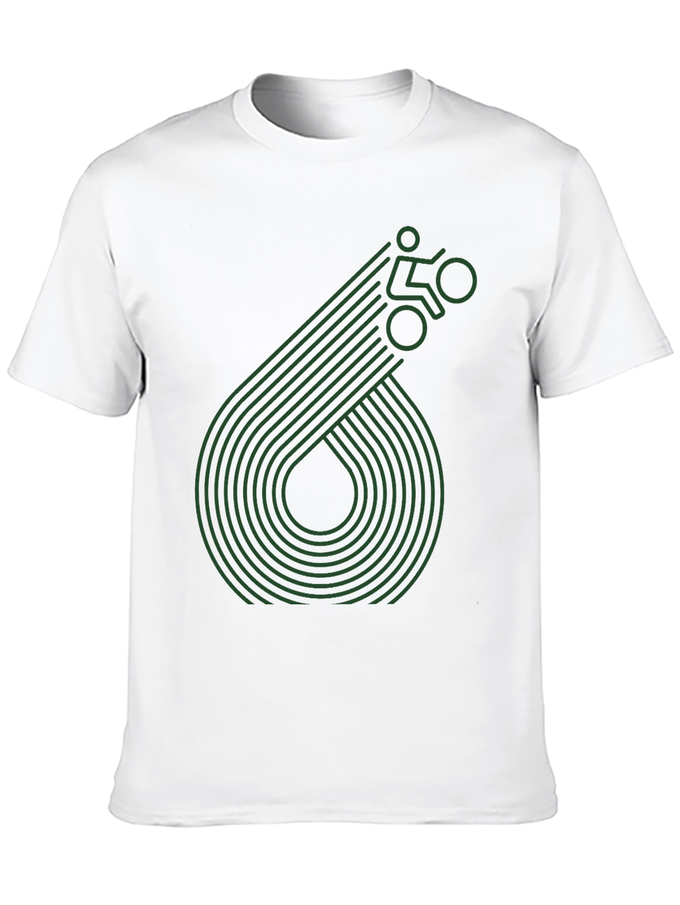 Geometric Cyclist Graphic Tee - Black