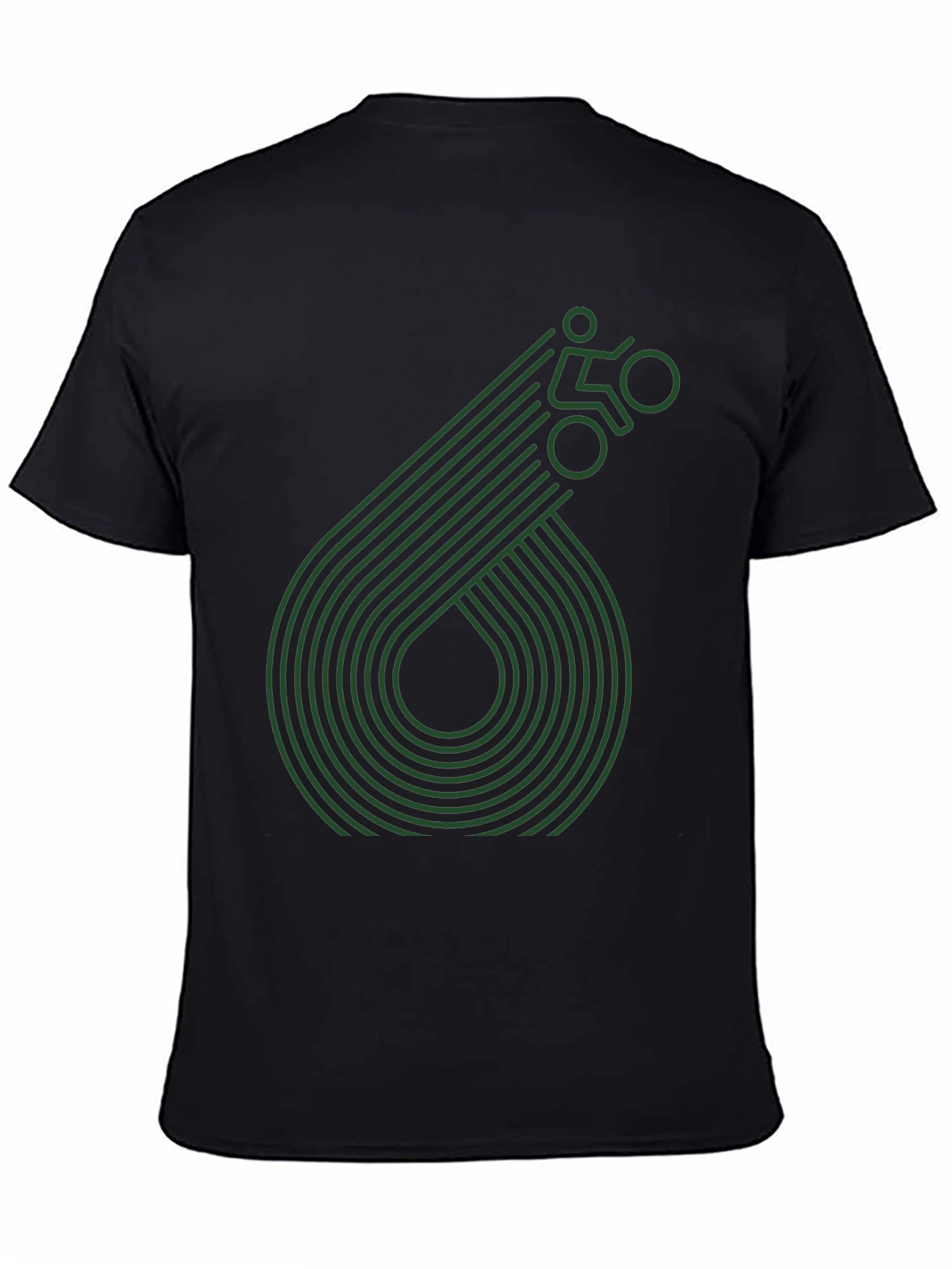 Geometric Cyclist Graphic Tee - Black
