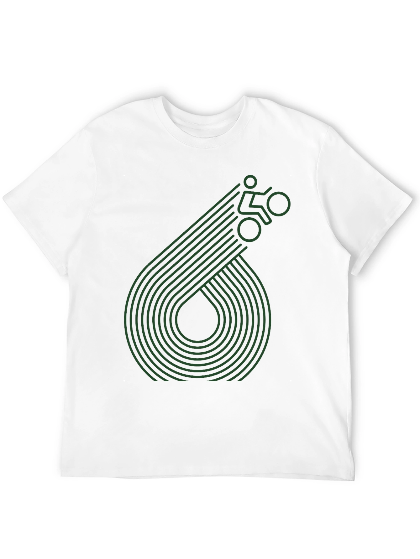 Geometric Cyclist Graphic Tee - Black