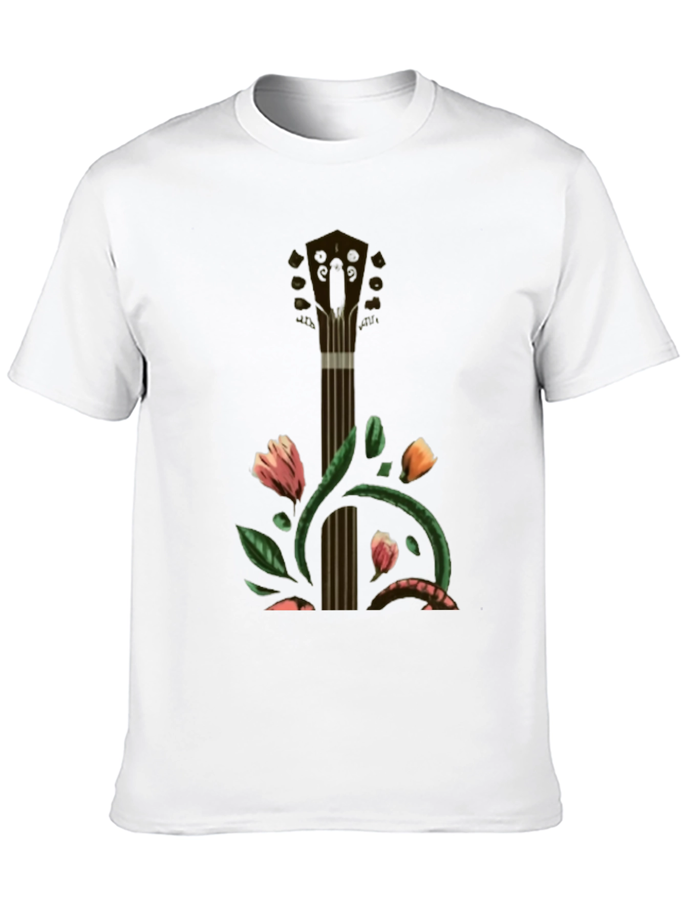 Floral Guitar T-Shirt - Unique Musical Style