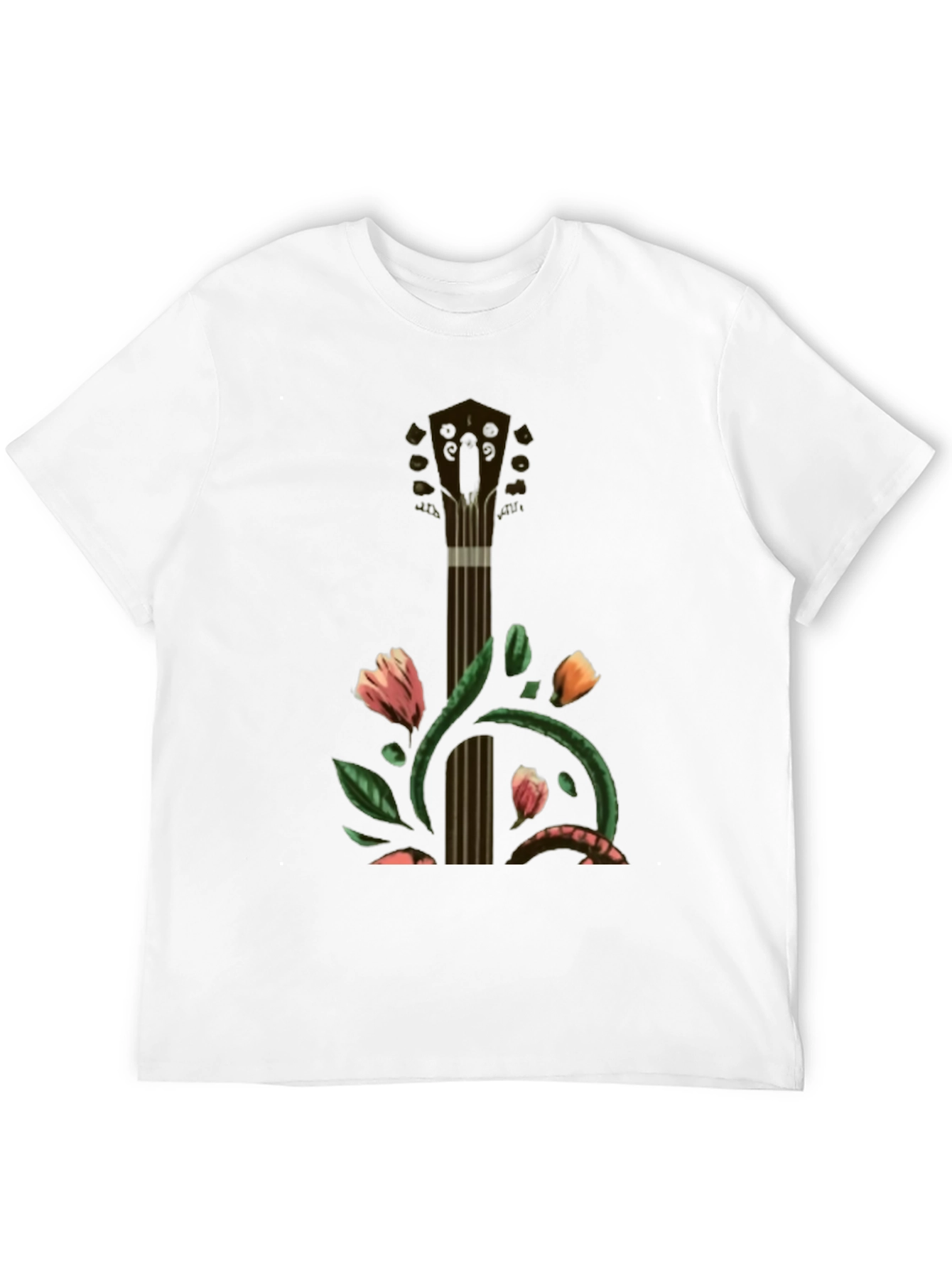 Floral Guitar T-Shirt - Unique Musical Style