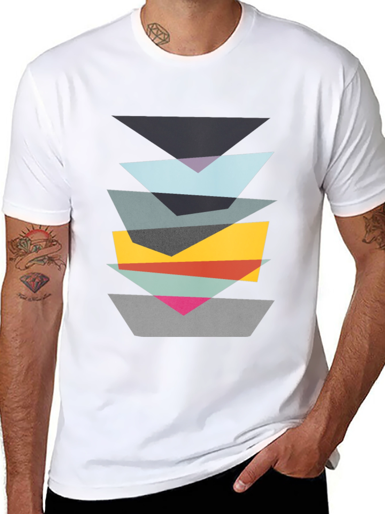 Abstract Geometric Tee - Modern Style