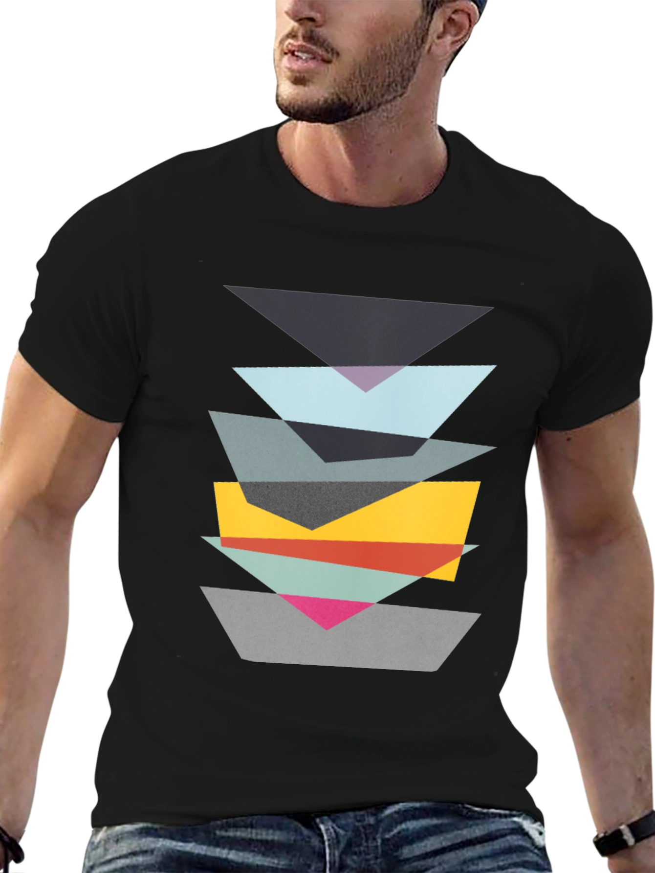 Abstract Geometric Tee - Modern Style