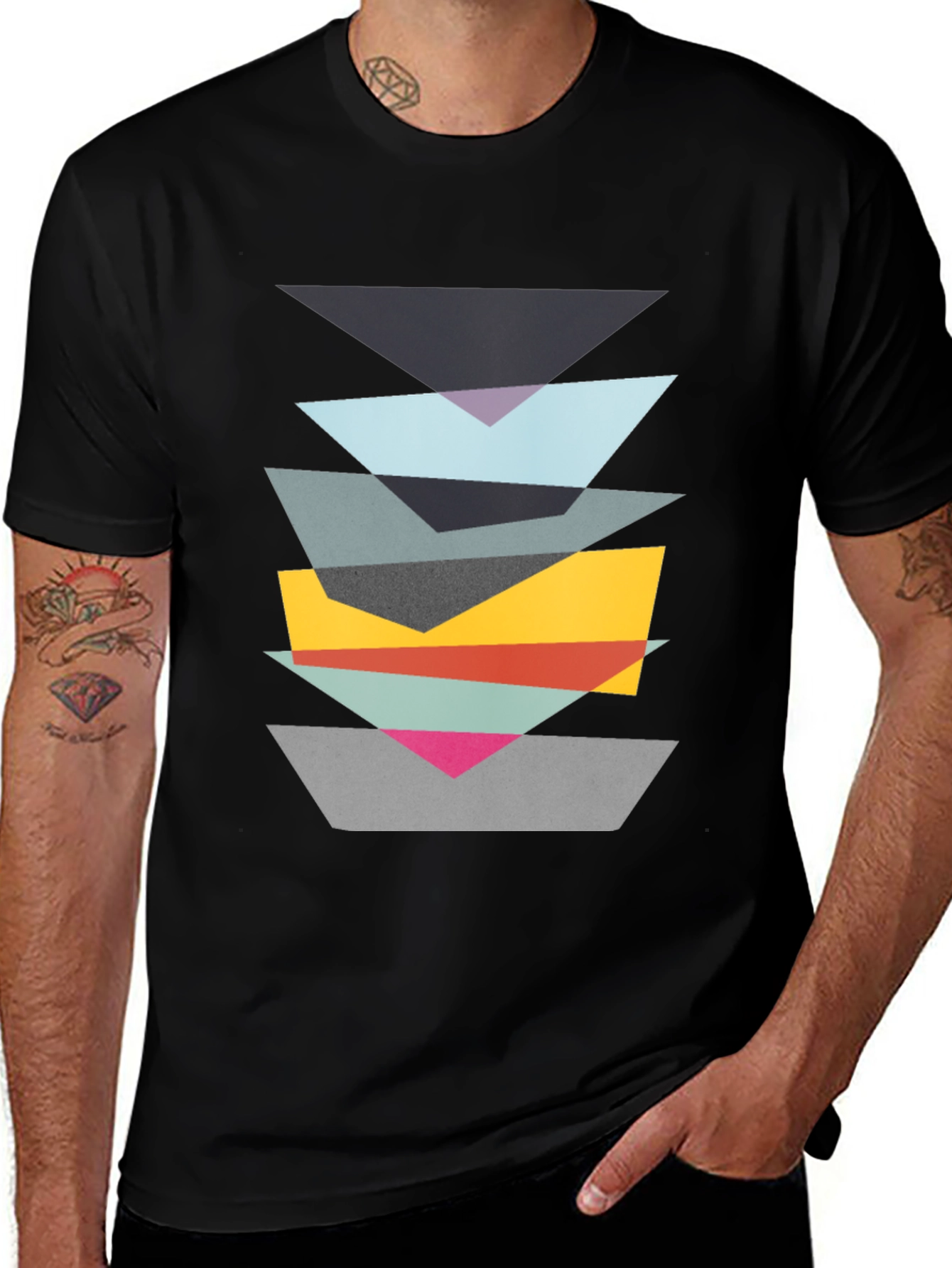 Abstract Geometric Tee - Modern Style