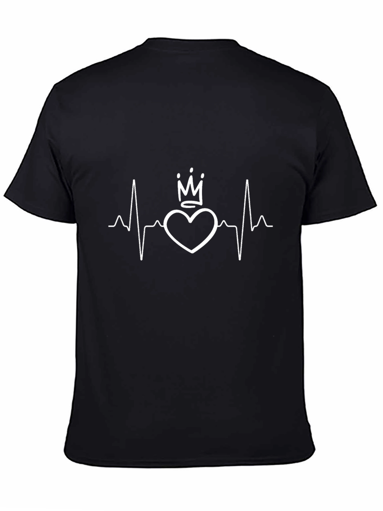 Heartbeat Crown Graphic Tee - Black Cotton