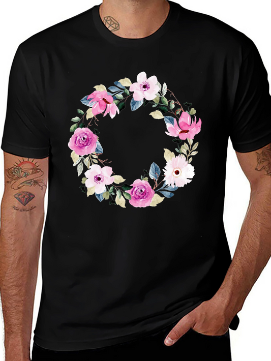 Floral Wreath T-Shirt - Stylish & Comfortable