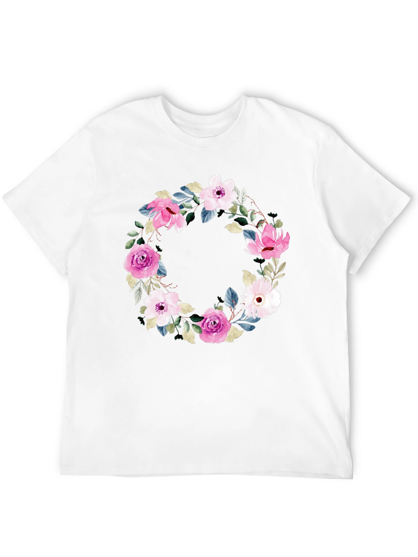 Floral Wreath T-Shirt - Stylish & Comfortable