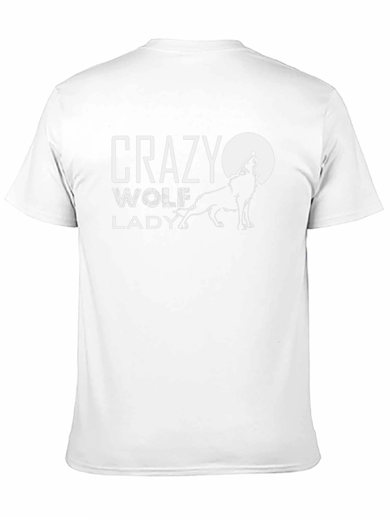 Crazy Wolf Lady Black Graphic Tee