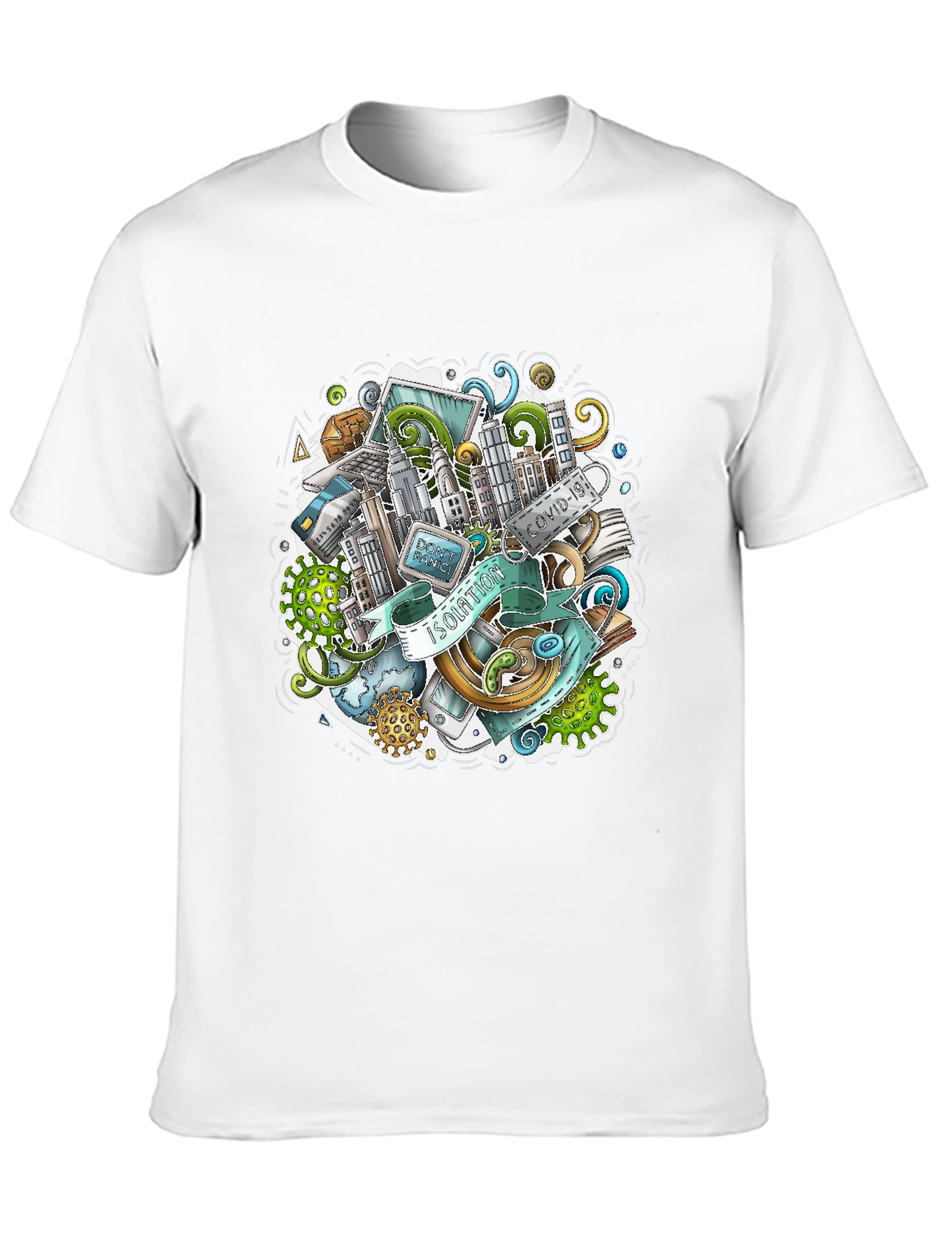 Isolation Doodle Art Black T-Shirt