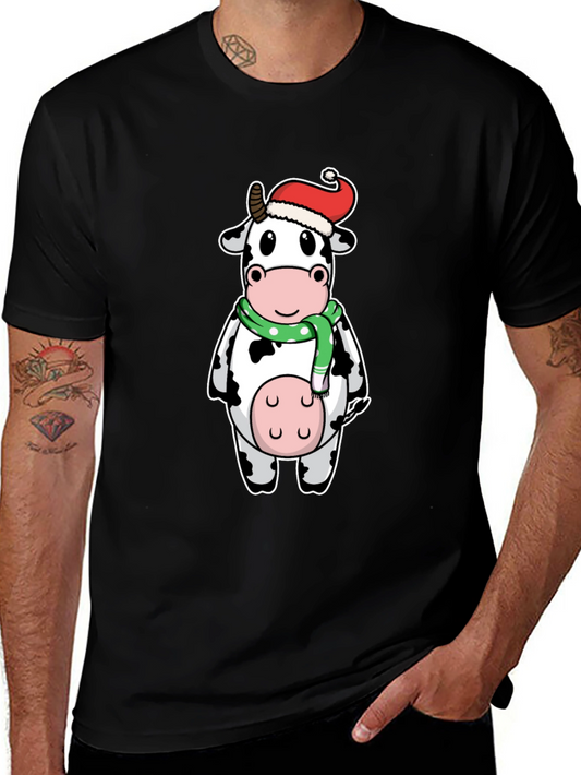 Christmas Cow Graphic T-Shirt