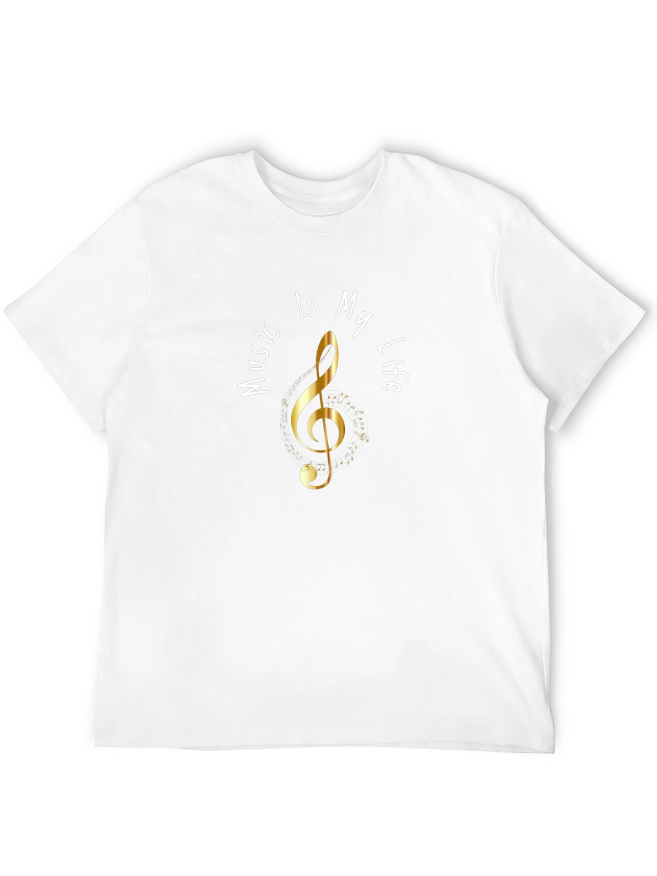 Music Is My Life Graphic Black T-Shirt