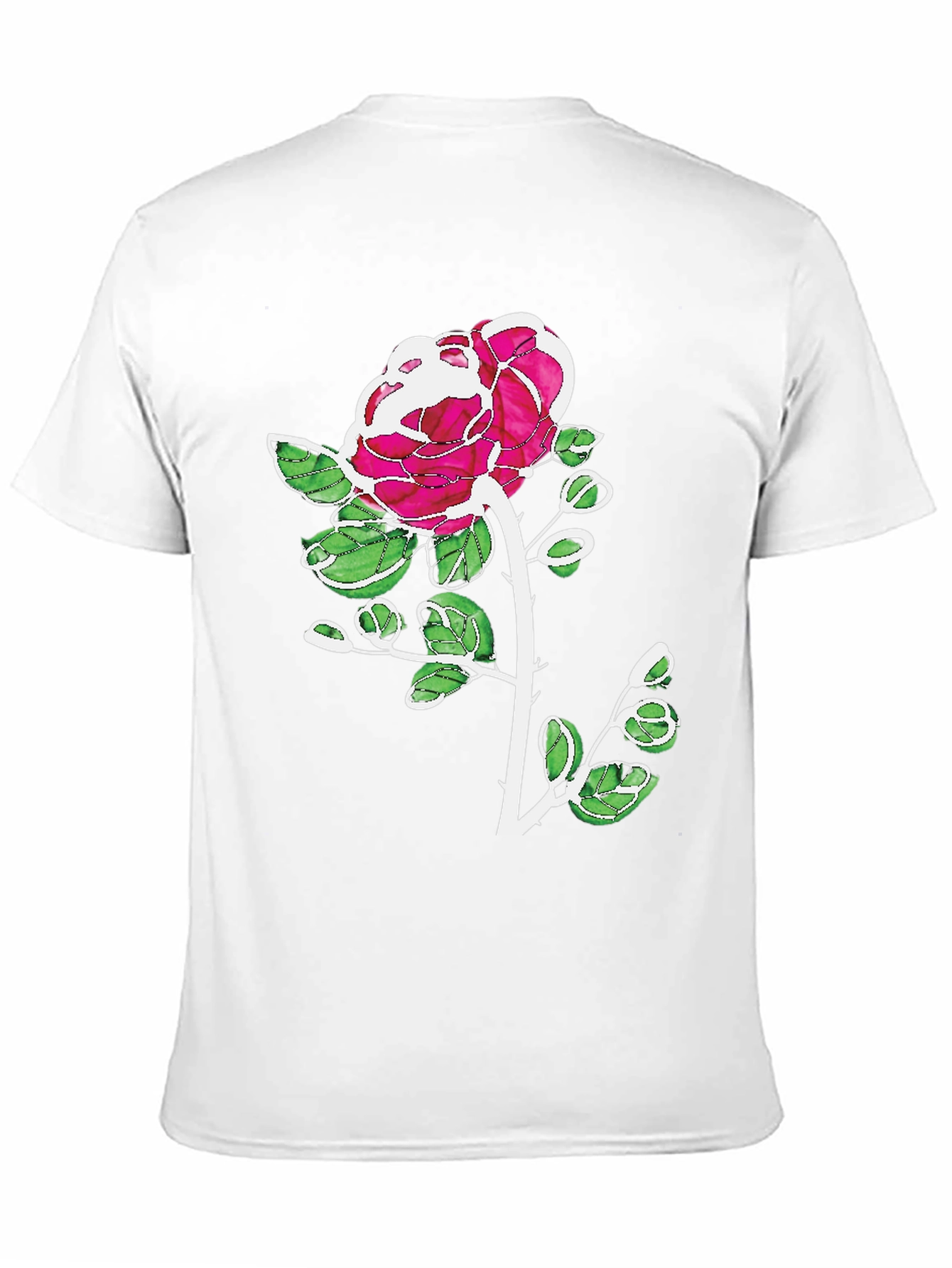 Floral Rose Graphic Print Black Casual T-Shirt