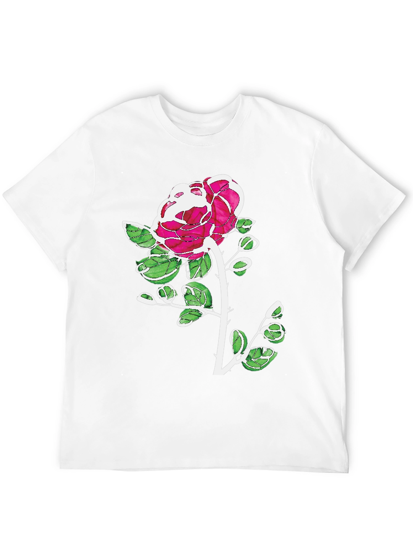 Floral Rose Graphic Print Black Casual T-Shirt