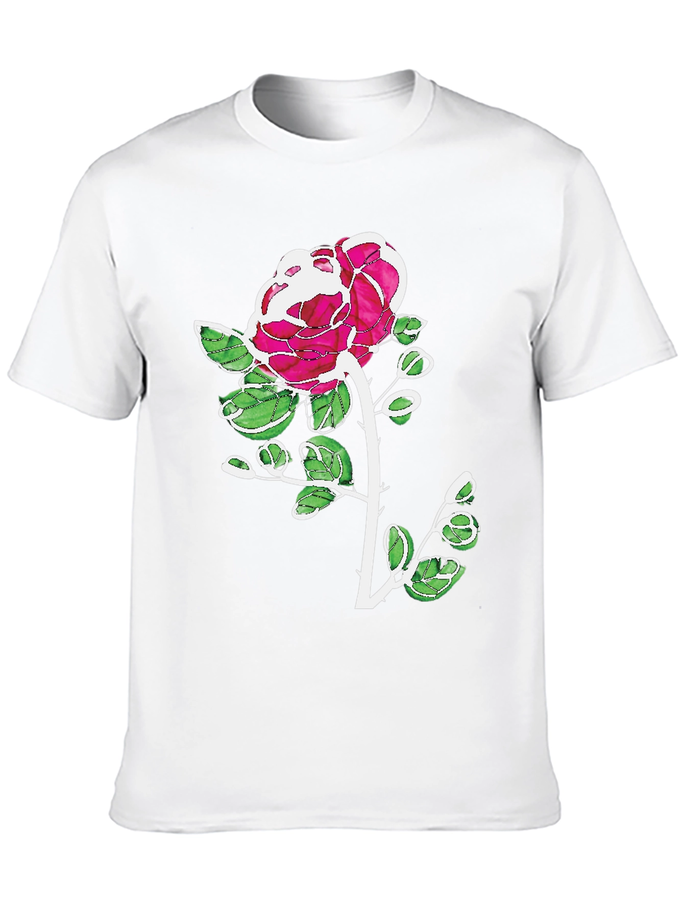 Floral Rose Graphic Print Black Casual T-Shirt