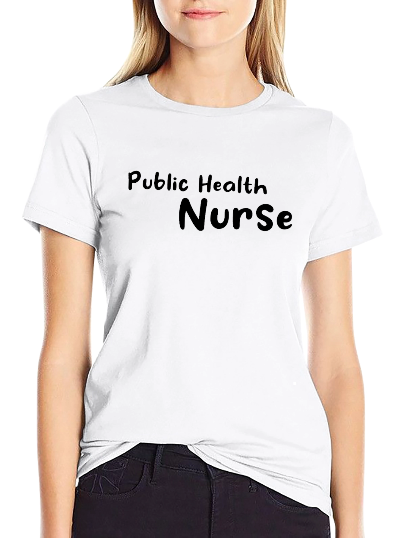 Public Health Nurse T-Shirt - Black Crew Neck
