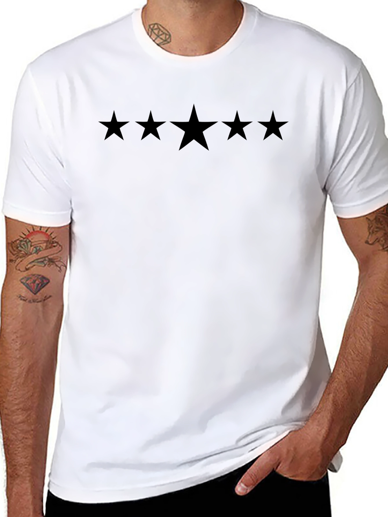 5 Star Crew Neck Tee - Black