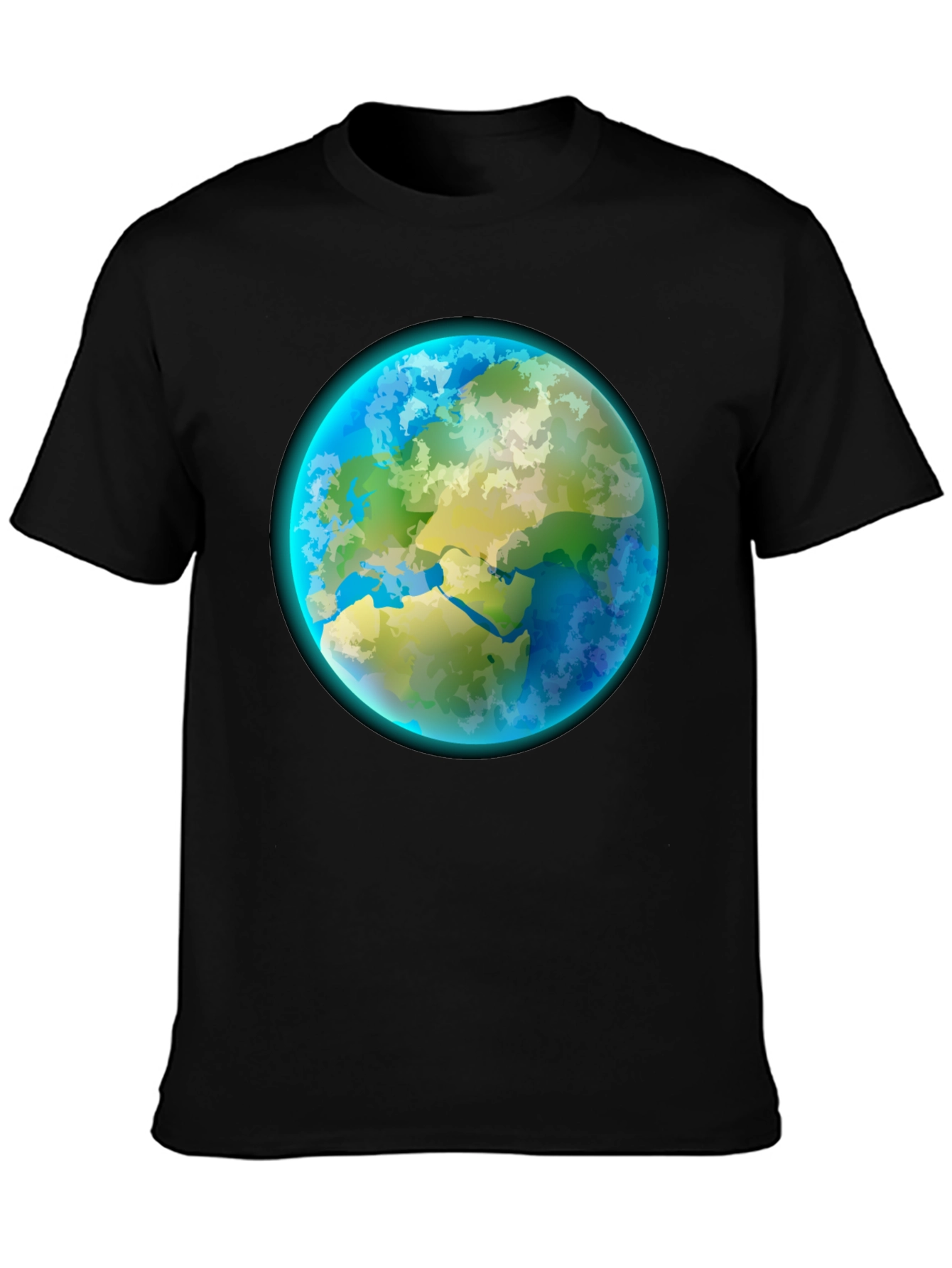 Earth Graphic Tee - Black Cotton Crew Neck Shirt
