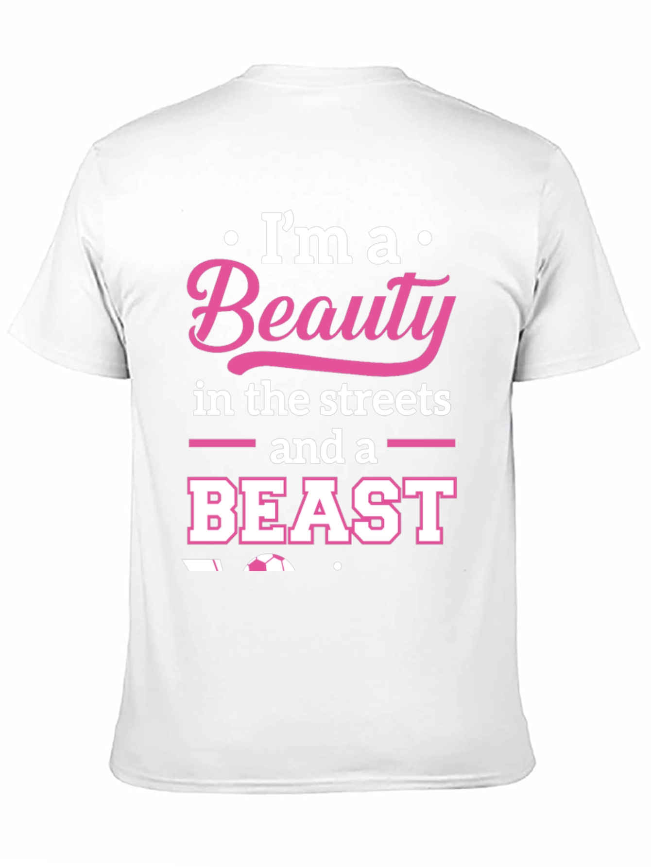 Beauty and Beast Soccer T-Shirt - Black Graphic Tee