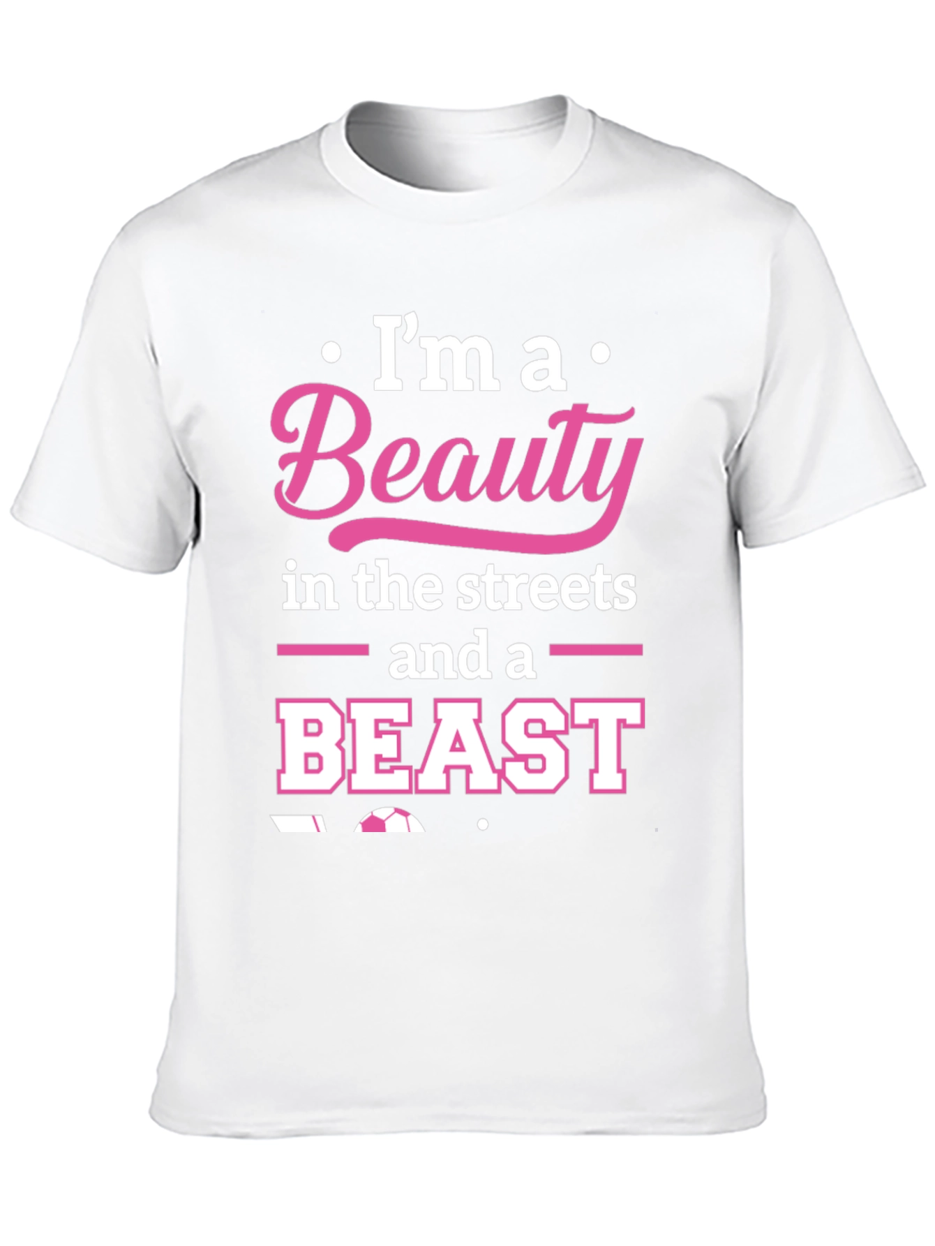 Beauty and Beast Soccer T-Shirt - Black Graphic Tee