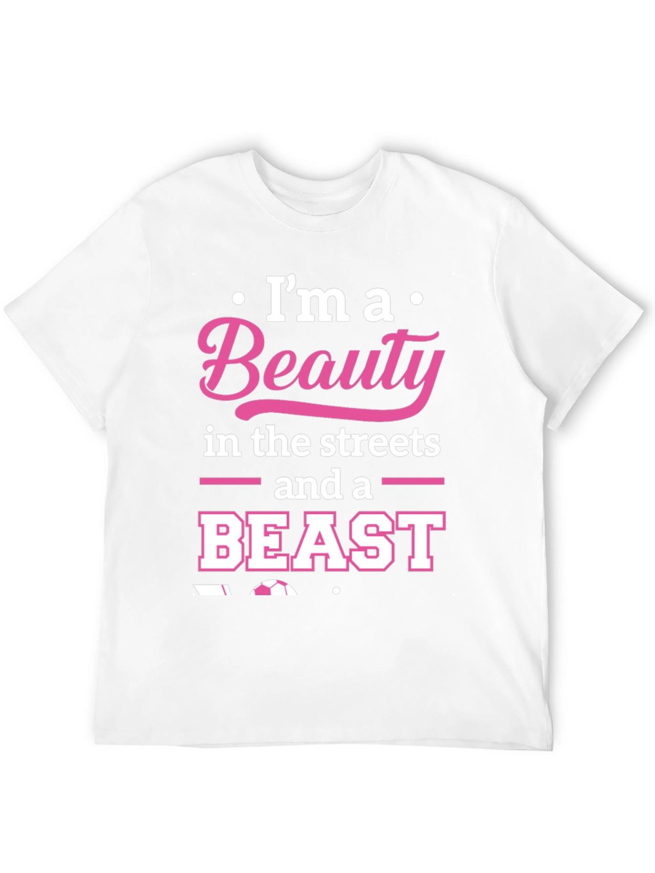 Beauty and Beast Soccer T-Shirt - Black Graphic Tee