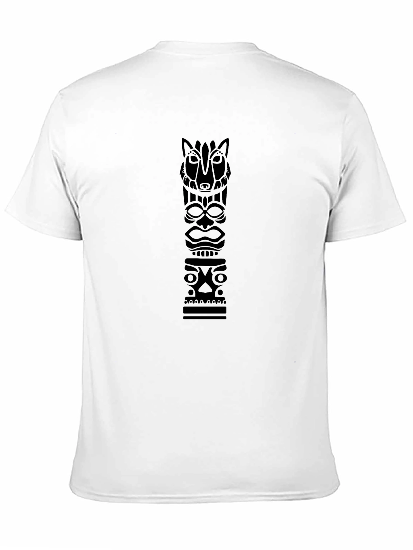 Black Totem Pole Graphic Print T-Shirt