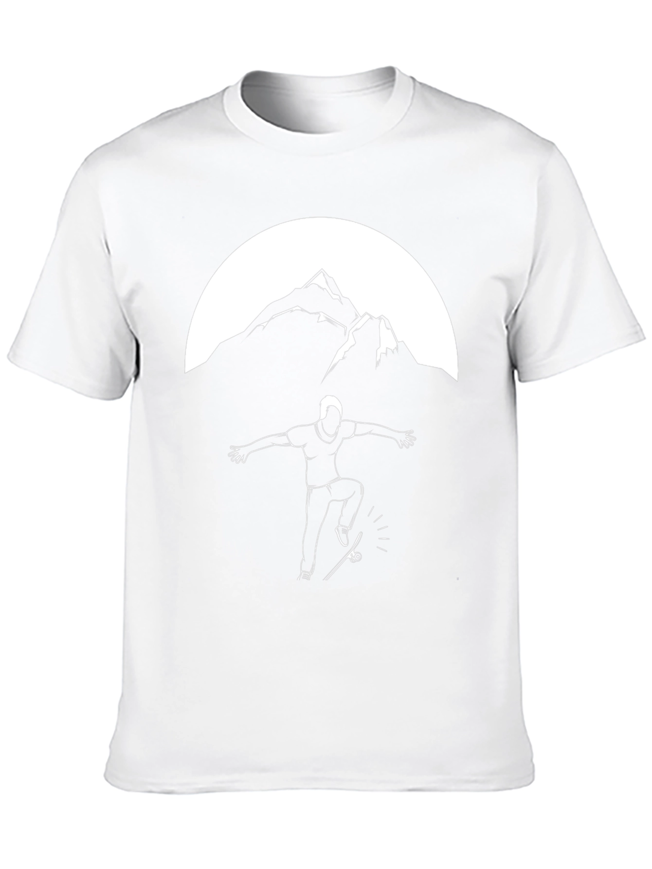 Skateboarding Mountain T-Shirt - Black Graphic Tee
