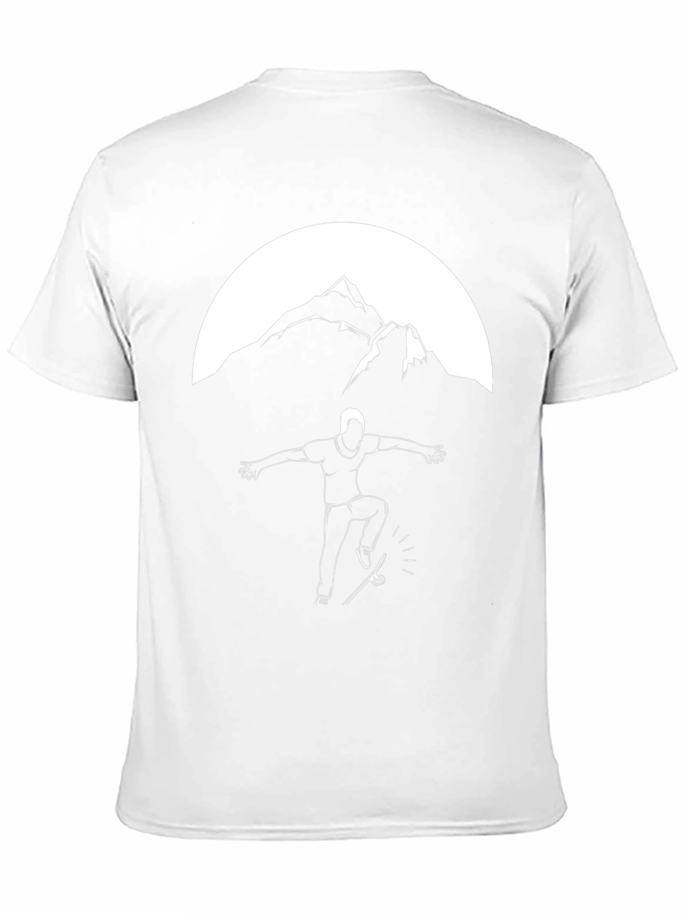 Skateboarding Mountain T-Shirt - Black Graphic Tee