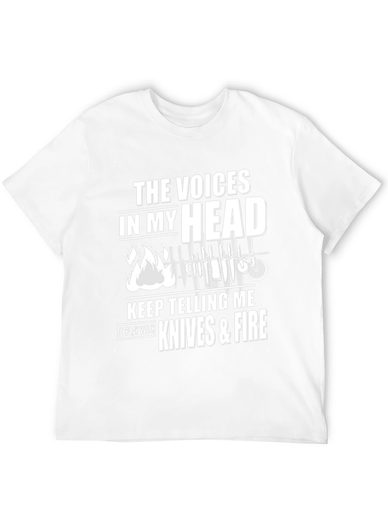 Voices in My Head Knives & Fire Black T-Shirt