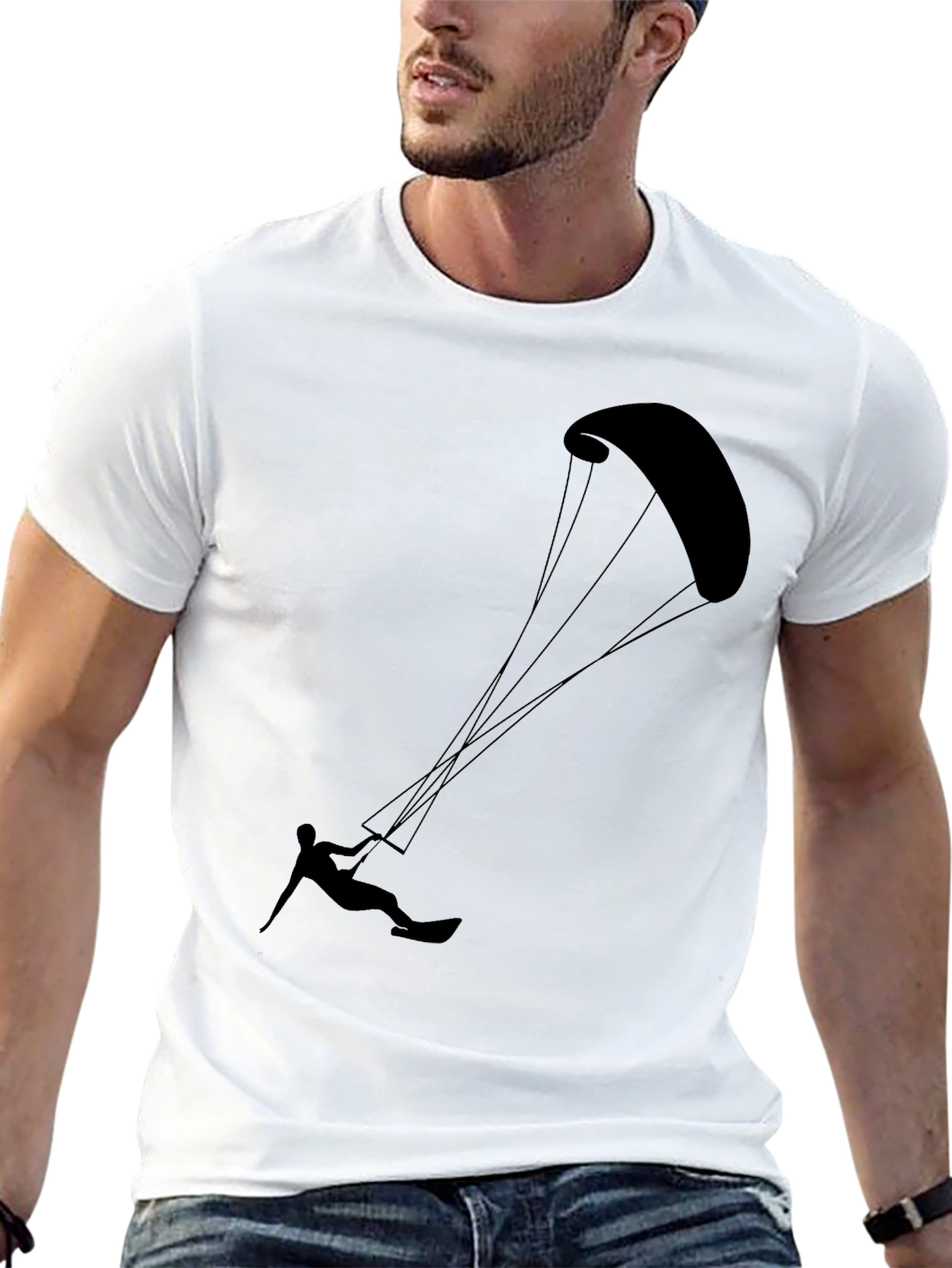 Kitesurfing Black Graphic Tee